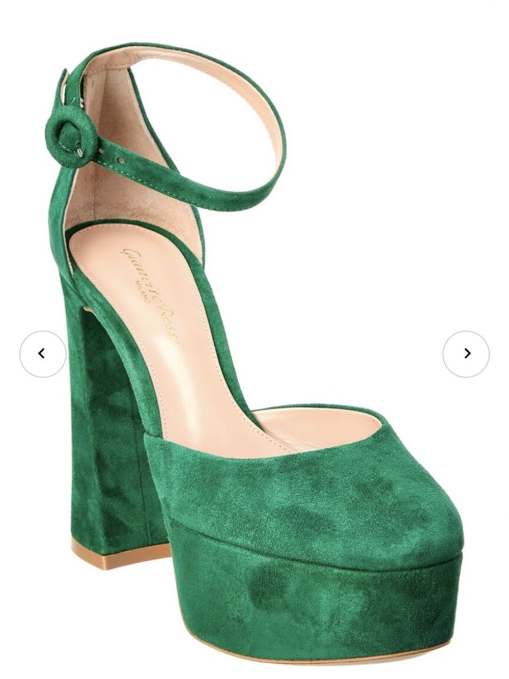 Gianvito Rossi Green Suede Platform Heels